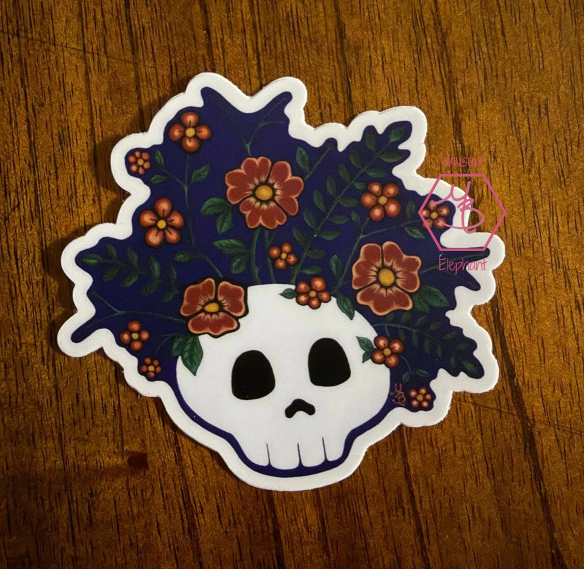 Floral Skull Sticker